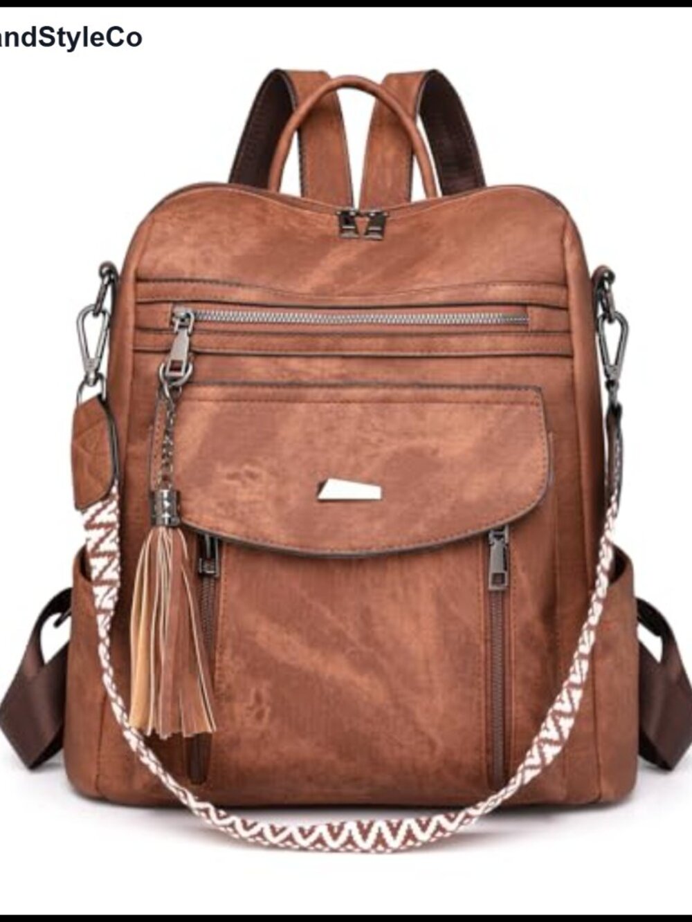 PU Leather Backpack Purse Women Convertible Shoulder Bag Multi Pocket Travel